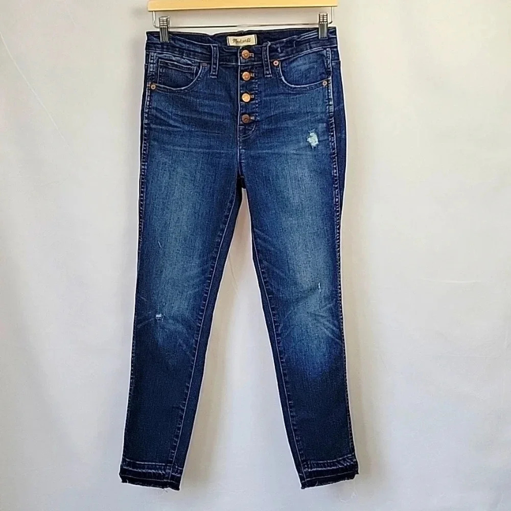 Madewell Jeans 10" High-Rise Lightly Distressed Released Hem Size 27